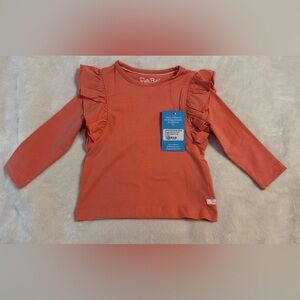 RuffleButts Poppy Passion Knit Flutter Sleeve Top